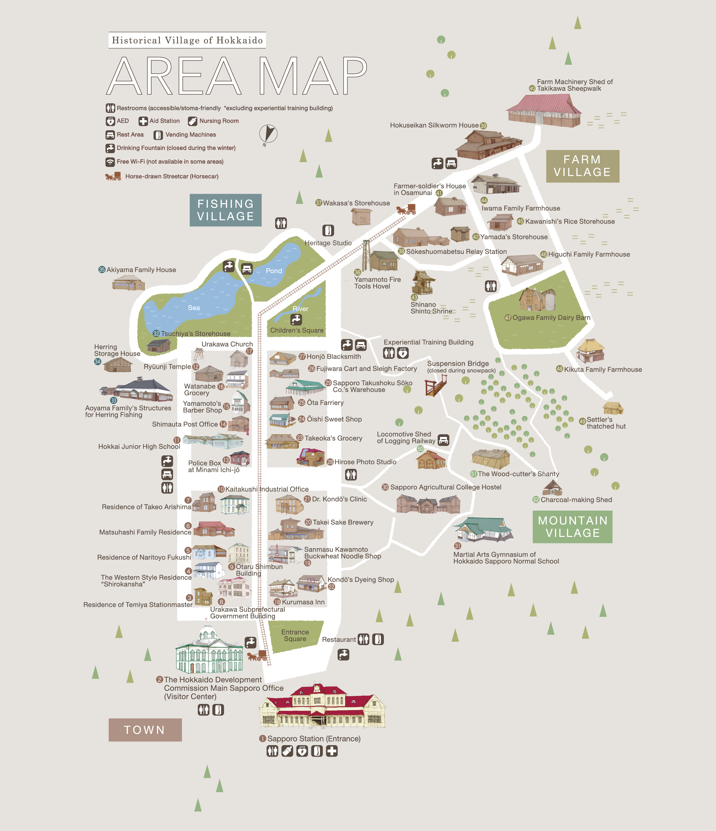 Historical Village of Hokkaido Guide Map